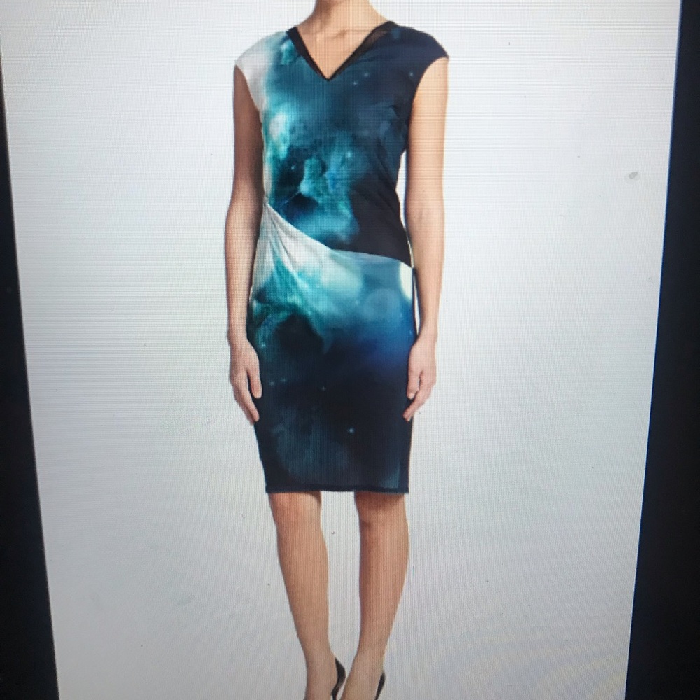 BNWT Elie Tahari Ginger Mesh-Trim Sheath Dress